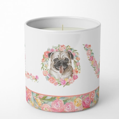 Carolines Treasures 3.75 x 3.25 in. Unisex Pug No.9 Love 10 oz Decorative Soy Candle WDK4471CDL